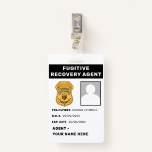 FUGITIVE RECOVERY AGENT Badge