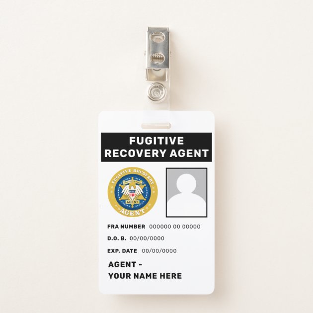 FUGITIVE RECOVERY AGENT Badge | Zazzle