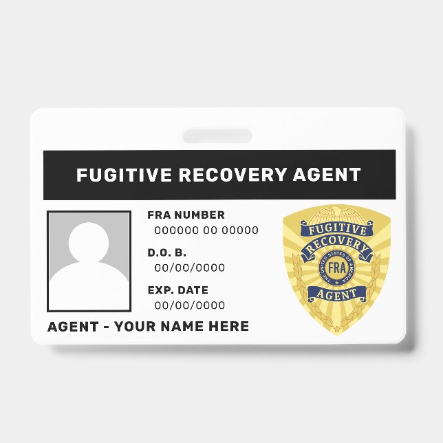 FUGITIVE RECOVERY AGENT BADGE (Front)