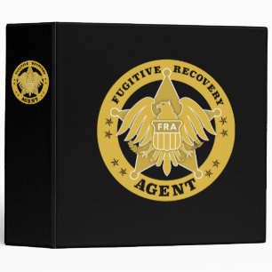 FUGITIVE RECOVERY AGENT BADGE 3 RING BINDER