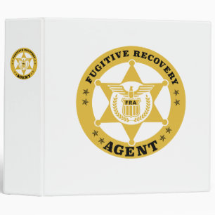 FUGITIVE RECOVERY AGENT BADGE 3 RING BINDER