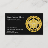 FUGITIVE RECOVERY AGENT BADGE Business card