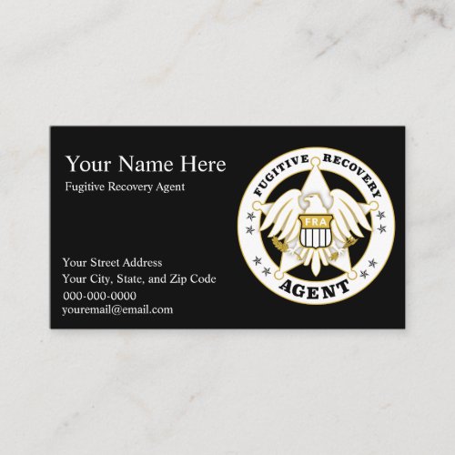 FUGITIVE RECOVERY AGENT BADGE Business Card