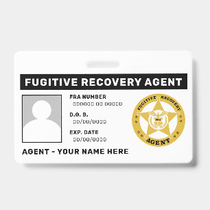 FUGITIVE RECOVERY AGENT BADGE CLIP
