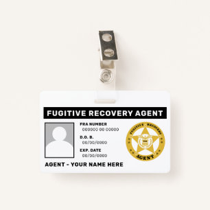 FUGITIVE RECOVERY AGENT BADGE CLIP