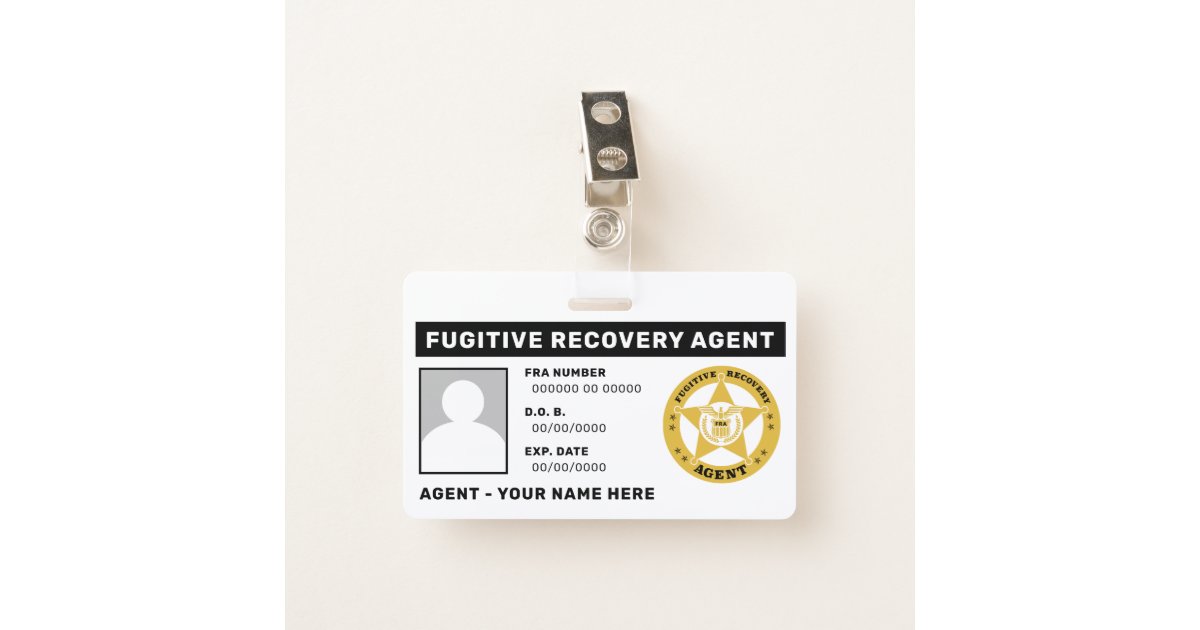 FUGITIVE RECOVERY AGENT BADGE CLIP