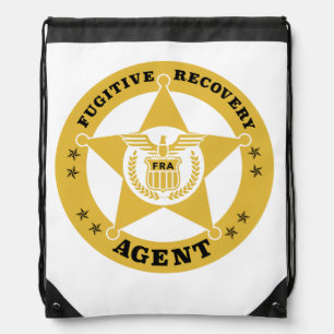 FUGITIVE RECOVERY AGENT BADGE DRAWSTRING BAG