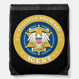 FUGITIVE RECOVERY AGENT BADGE DRAWSTRING BAG