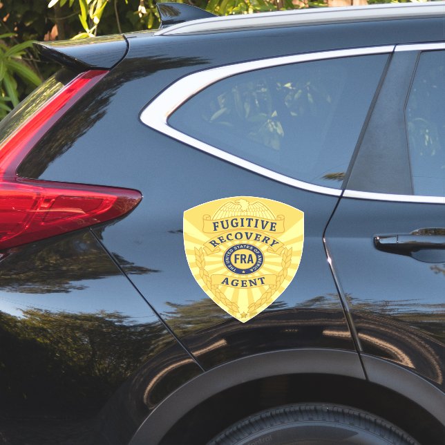 FUGITIVE RECOVERY AGENT BADGE STICKER (Car Side)