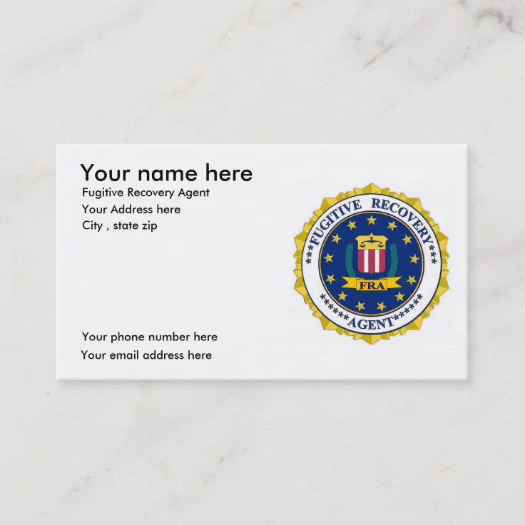 Fugitive Recovery Id Card