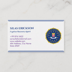 Fugitive Recovery Agent   Elegant White Business Card