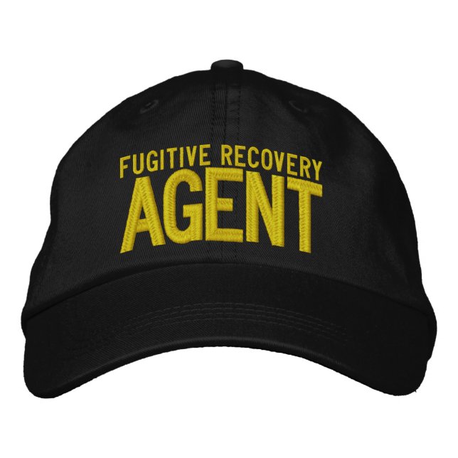 FUGITIVE RECOVERY AGENT EMBROIDERED BASEBALL CAP (Front)