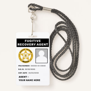FUGITIVE RECOVERY AGENT Lanyard Badge