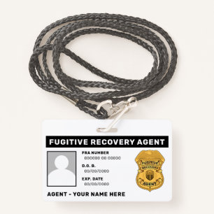 FUGITIVE RECOVERY AGENT Lanyard Badge