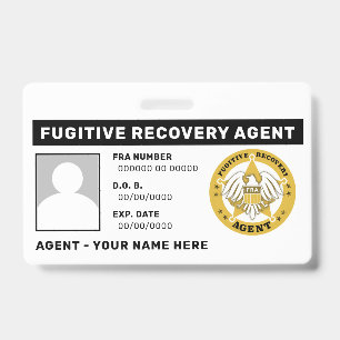 FUGITIVE RECOVERY AGENT Lanyard Badge