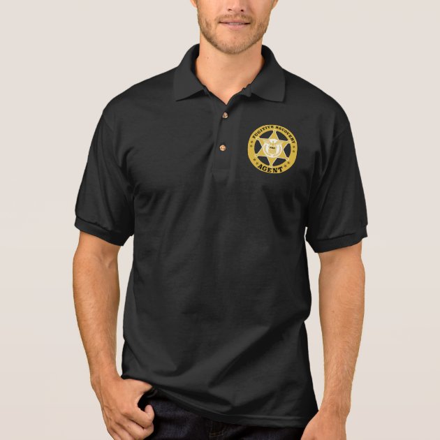 Military Black Polo shirt poloshirt FRA FUGITIVE RECOVERY AGENT 
