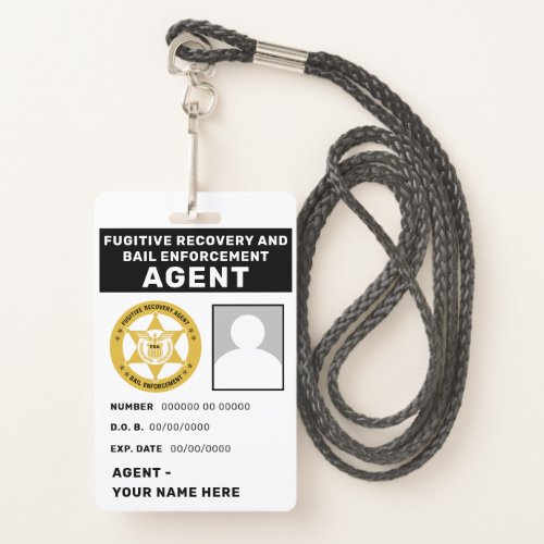 FUGITIVE RECOVERY   BAIL ENFORCEMENT AGENT Badge