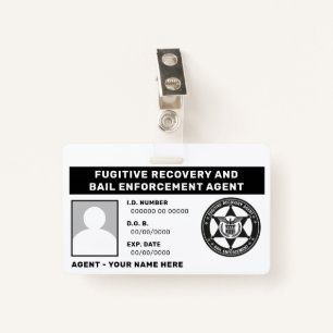 FUGITIVE RECOVERY & BAIL ENFORCEMENT AGENT BADGE