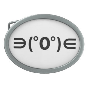 Fugu Kaomoji Japanese Emoticon Oval Belt Buckle
