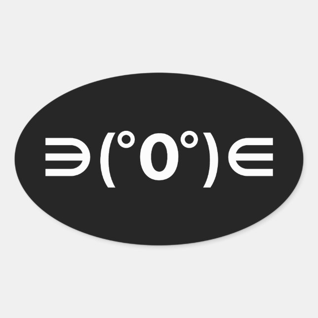 Fugu Kaomoji Japanese Emoticon Oval Sticker (Front)