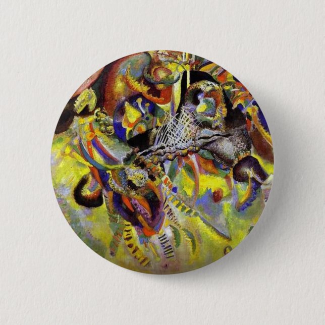Fugue Abstract Painting by Kandinsky Button (Front)
