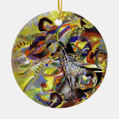 Fugue Abstract Painting by Kandinsky Ceramic Ornament