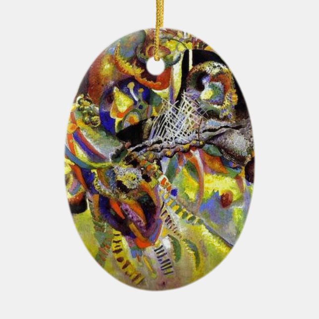 Fugue Abstract Painting by Kandinsky Ceramic Ornament (Front)