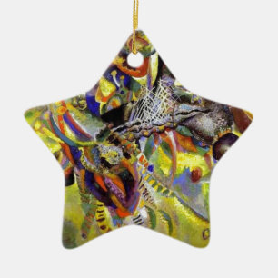 Fugue Abstract Painting by Kandinsky Ceramic Ornament