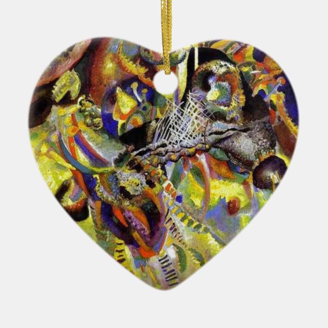 Fugue Abstract Painting by Kandinsky Ceramic Ornament (Front)