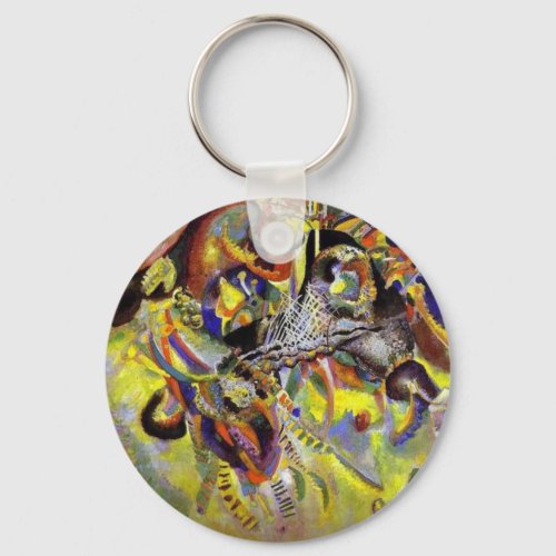 Fugue Abstract Painting by Kandinsky Keychain