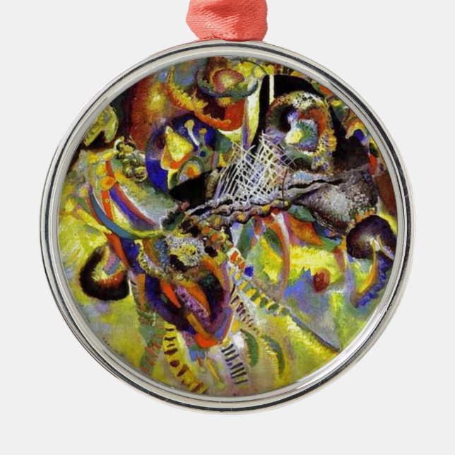 Fugue Abstract Painting by Kandinsky Metal Ornament (Front)