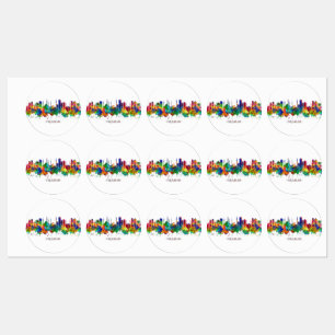 Fujairah UAE Skyline Labels