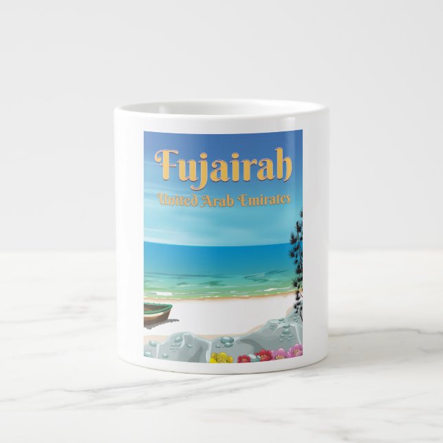 Fujairah United Arab Emirates beach poster Giant Coffee Mug (Front)