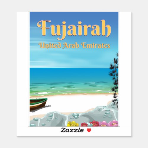 Fujairah United Arab Emirates beach poster Sticker