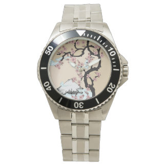 Fuji and Sakura: Classic Stainless Steel Watch