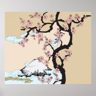 Fuji and Sakura Poster