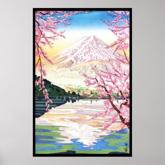 Fuji from Kawaguchi Okada Koichi shin hanga japan Poster