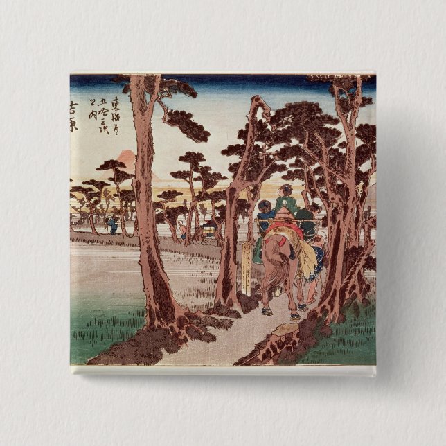 Fuji from Yoshiwara Pinback Button (Front)