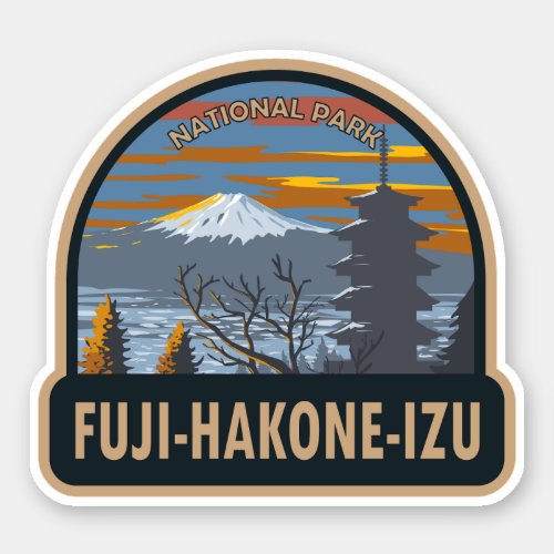 Fuji_Hakone_Izu National Park Japan Art Vintage Sticker