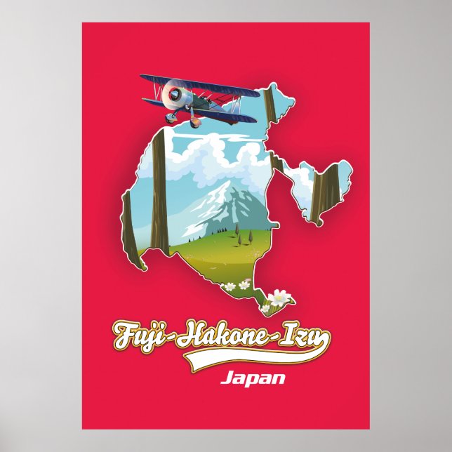 fuji hakone izu national park, japan map poster (Front)