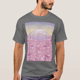 Fuji Japanese Sakura Cherry Blossom Tree Japan Gra T-Shirt