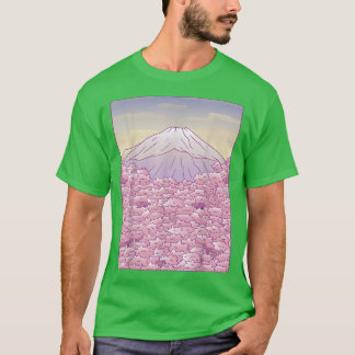 Fuji Japanese Sakura Cherry Blossom Tree Japan Gra T-Shirt