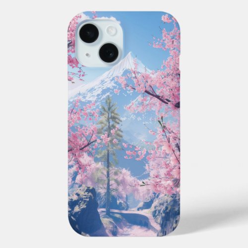 Fuji Mountain In Spring iPhone 15 Case