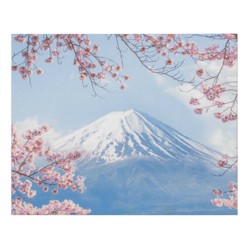 Fuji Mountain  Kawaguchiko Lake  Spring In Japan Faux Canvas Print