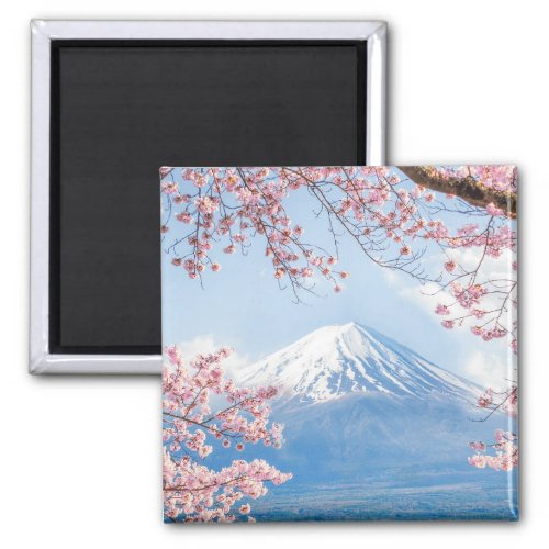 Fuji Mountain  Kawaguchiko Lake  Spring In Japan Magnet