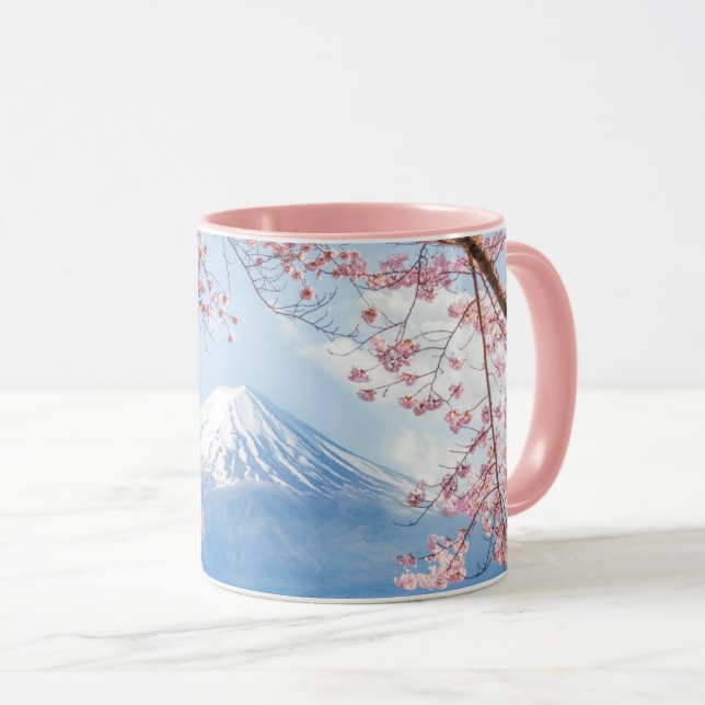 Fuji Mountain | Kawaguchiko Lake | Spring In Japan Mug (Front Right)