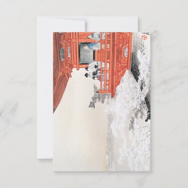 Fuji Seen From A Temple Balcony by Ogata Gekko Invitation (Front)