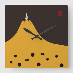 Fujigoshinkamonkurokirasya-Jinbaori Square Wall Clock