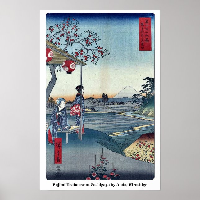 Fujimi Teahouse at Zoshigaya by Ando, Hiroshige Poster (Front)