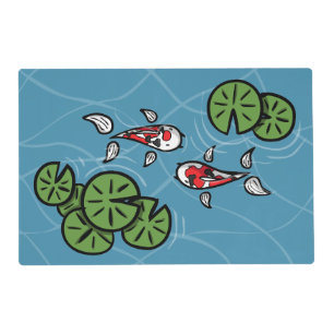 Fuku and Heiwa the Koi Laminated Place Mat